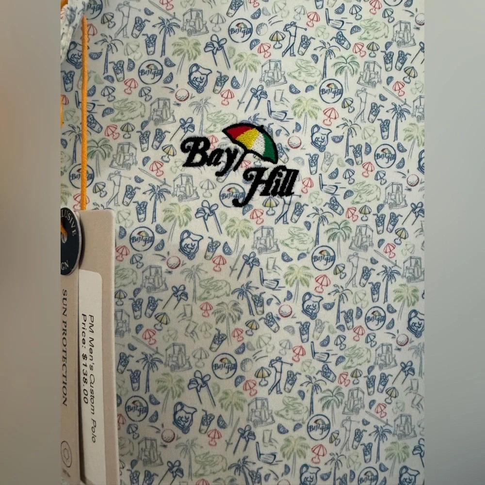 Peter Millar summer comfort golf polo bay hill with sun protection. Size L. - Picture 2 of 5